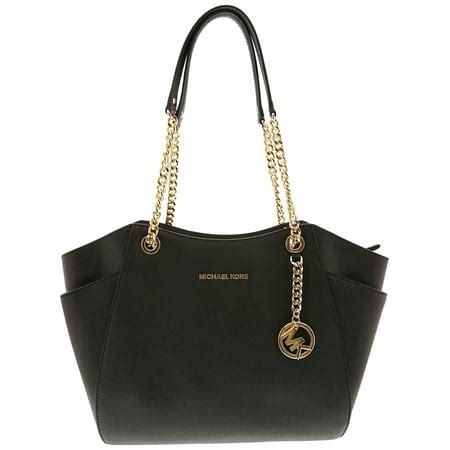 Michael Kors Jet Set Travel Large Chain Shoulder Tote Black MK 